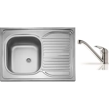 Nerezový dřez Celoplošný dřez D8-CPL nástavný s baterií Eco (set)