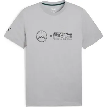 Pánské triko Puma MERCEDES-AMG PETRONAS F1 ESSENTIALS LOGO TEE M Šedá, Černá