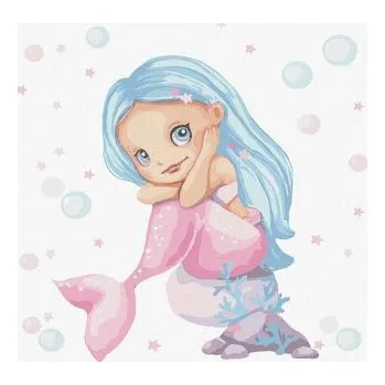 Set školních potřeb Malowanie po numerach - Niebieska syrenka 30x30cm