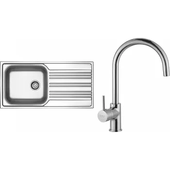 Set Sinks N83 (dřez Star 1000 XXL V 0,7mm, matný + baterie Vitalia Chrom - lesklý)