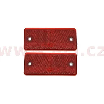 Příslušenství osvětlení automobilu univerzální odrazka obdélníková se dvěma montážními otvory, červená (90x40 mm) 2 ks