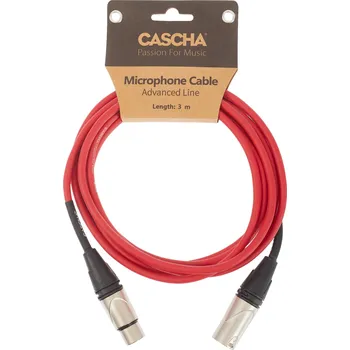 Audio kabel Cascha Advanced Line Mic Cable Red 3m + prodloužená záruka 3 roky