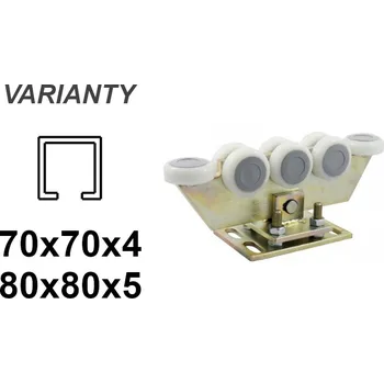 Pohon brány Vozík výkyvný s regulací, 8 nylonových rolí s montážní deskou 80 (V-07-1)