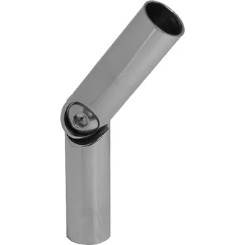 Zábradlí Nerezová ocel, vnější, nastavitelná spojka s kloubem (0°-60°), pro spojení dvou trubek ⌀12 mm, AISI304, leštěná