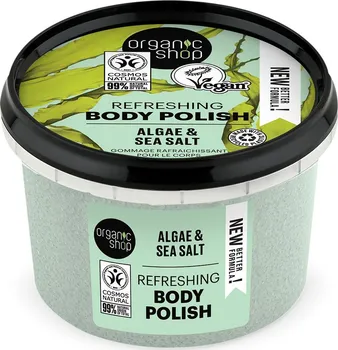 Tělový peeling Organic Shop Refreshing Body Polish osvěžující tělový peeling řasy a mořská sůl 250 ml