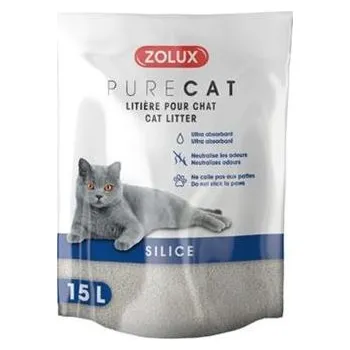 Podestýlka pro kočku Podestýlka PURECAT natural silica 15l Zolux