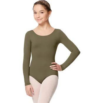 Dívčí tričko Lulli,Trikot s dlouhým rukávem LUB282C, khaki 116-122