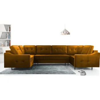 Sedací souprava Falco Rozkládací sedací souprava do U AMALIA s úložným prostorem, žlutá