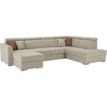 Sedací souprava Rozkládací sedací souprava do U MARIETA pravá, béžová/cihlová