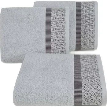 Osuška světle šedá, kropenatá bordura 70x140cm