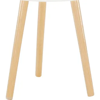 Konferenční stolek Kulatý odkládací stolek PAMINO, bílá/přírodní,