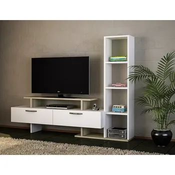 Televizní stolek Televizní stolek s regálem MELROSE bílá/cordoba