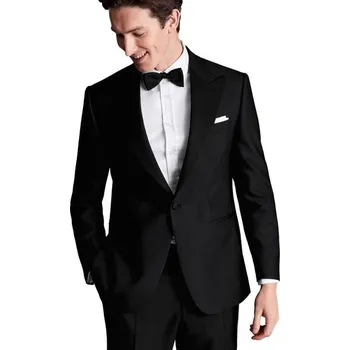 Pánská casual bunda Charles Tyrwhitt Peak Lapel Tuxedo Jacket — Black