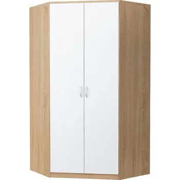 Šatní skříň Rohová šatní skříň ALEX dub sonoma/bílá
