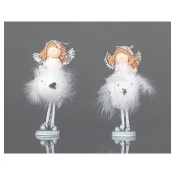 Vánoční dekorace Anděl s labutěnkou stojící