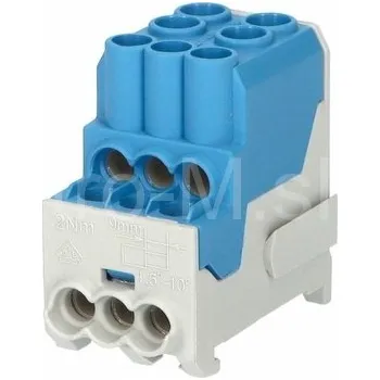 Blok rozdělení fazí UVB 100 N modrá AL/CU