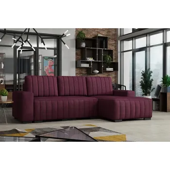 Sedací souprava Falco Rohová sedací souprava HAKIM rozkládací s úložným prostorem, pravá, fialková/falcone78