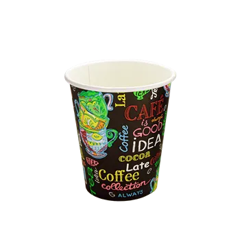 Jednorázové nádobí ECOFOL Papírový kelímek 0,2 l CTG O80mm nápojový Happy time ideal pack® bal/50 ks