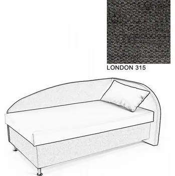 Postel Čalouněná postel AVA NAVI, s úložným prostorem, 120x200, pravá, LONDON 315