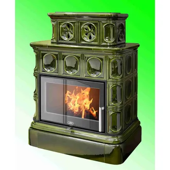 Krbová kamna Kamna ABX Karelie exclusive kachlový sokl zelené kachle