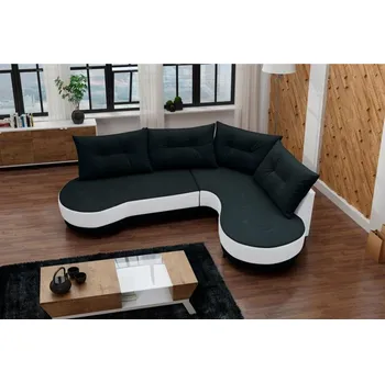 Sedací souprava Falco Rohová sedací souprava Abbey, pravá, černá Inari 100/bílá Soft 17