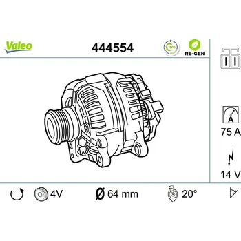 generátor, , MD190819, VALEO, 444554