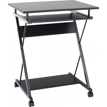 Psací stůl Herní PC stůl TARAK s kolečky, černá