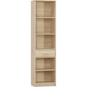 Knihovna Policový regál TEYO 1S se zásuvkou, dub sonoma