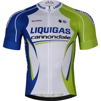Cyklistické oblečení BONAVELO Cyklistický dres s krátkým rukávem - LIQUIGAS CANNONDALE - modrá/zelená/bílá 3XL