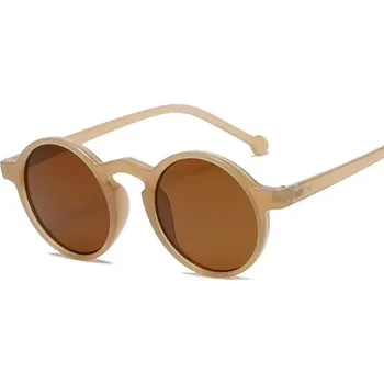 Dámské retro sluneční brýle zrcadlové - hnědý