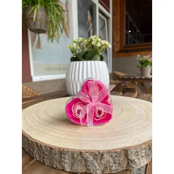 Mýdlo Aw. gifts Mýdlové květy růžová růže-sada 3ks 17g