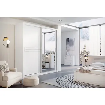 Šatní skříň Šatní skříň IDEA 12, 203 bílá/zrcadlo