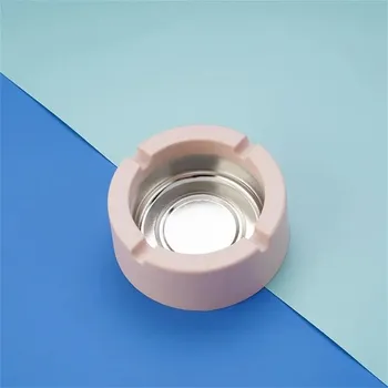 Popelník Plastový popelník v jednoduchém nordickém stylu - Růžové kulaté