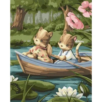 Set školních potřeb Malowanie po numerach - Na lódce 40x50cm