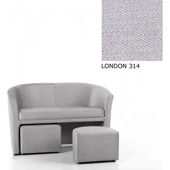 Křeslo Dvoumístné klubové křeslo AVA HOLGER II, s taburetkami, LONDON 314