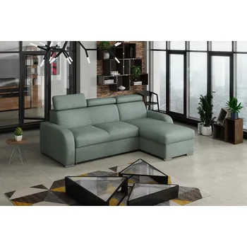 Sedací souprava Falco Rohová sedací souprava Norway UNI 2F-OTO rozkládací s úložný prostorem, zelenkavá Cablo 10