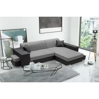 Sedací souprava Falco Rohová sedací souprava Oskar, rozkládací s úložným prostorem, pravá, šedá Aston 16/tmavě šedá Eko Santiago 96