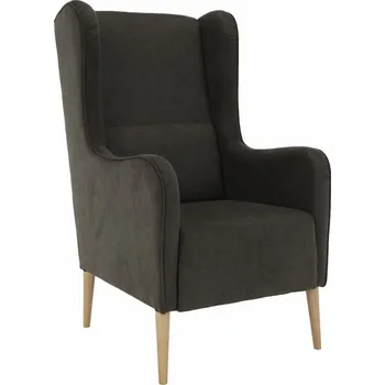 Křeslo Designové křeslo ušák BREDLY, hnědá/buk
