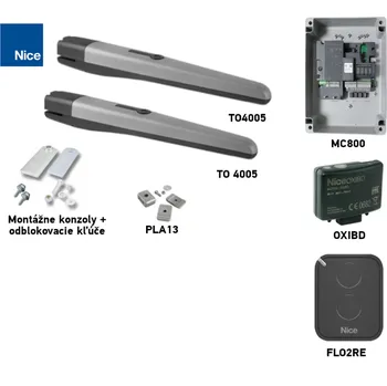 Pohon brány Sada pohonu NICE Toona 4005 pro dvoukřídlou bránu - jedno křídlo 3m/500kg