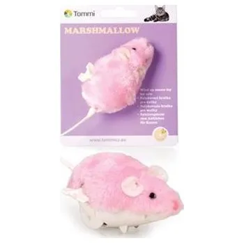 Hračka pro kočku Hračka kočka Myška Marshmallow na klíček 8cm
