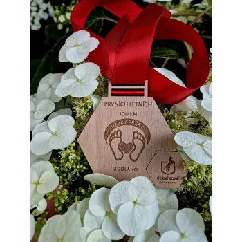 Hezkypěšky Prvních letních 100 km - rok 2024 Varianta: Medaile s dárkem + 100 Kč navíc spolku Černí koně