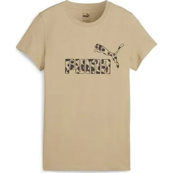 Dámské tričko Puma ESSENTIALS + ANIMAL GRAPHIC TEE S Béžová, Černá