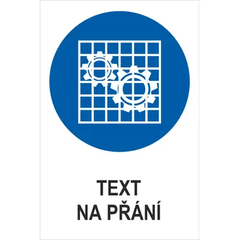 Značení Prověřit ochranný kryt - Váš text samolepící PVC fólie 200x150 mm