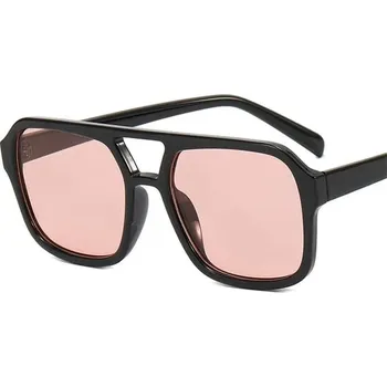 Dámské retro sluneční brýle s čtvercovým rámem - černá růžová