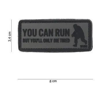 Nášivka Gumová nášivka 101 Inc nápis You Can Run - šedá