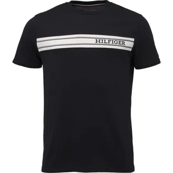Pánské tričko Pánské triko Tommy Hilfiger MONOTYPE LOGO STRIPE LOUNGE M Tmavě modrá, Bílá