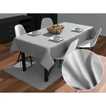 ubrus Velký obdélníkový bavlněný saténový ubrus ST-012 Světle šedý 160x200 cm