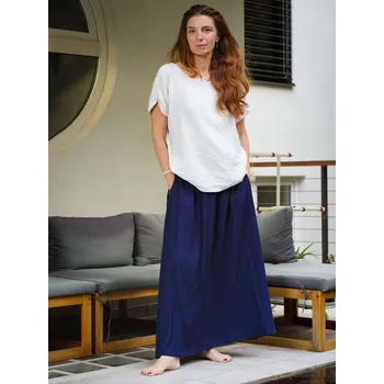 Dámská sukně Dlouhá sukně navy modrá s kapsami Velikost: S