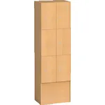B2B Partner Dřevěná šatní skříňka S5 s odkládacími boxy, 6 boxů, 1700 x 600 x 420 mm, cylindrický zámek, buk