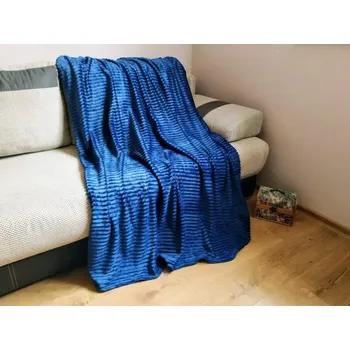 deka MIKROFIBRA DEKA VELVET PLYŠ 220 x 200 modrá tmavá